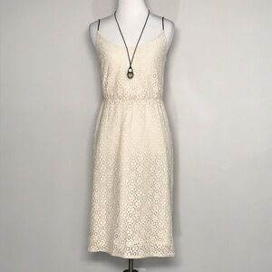 NWOT J. Crew Women’s Ivory Lace Blouson Midi Slip Dress Size 2